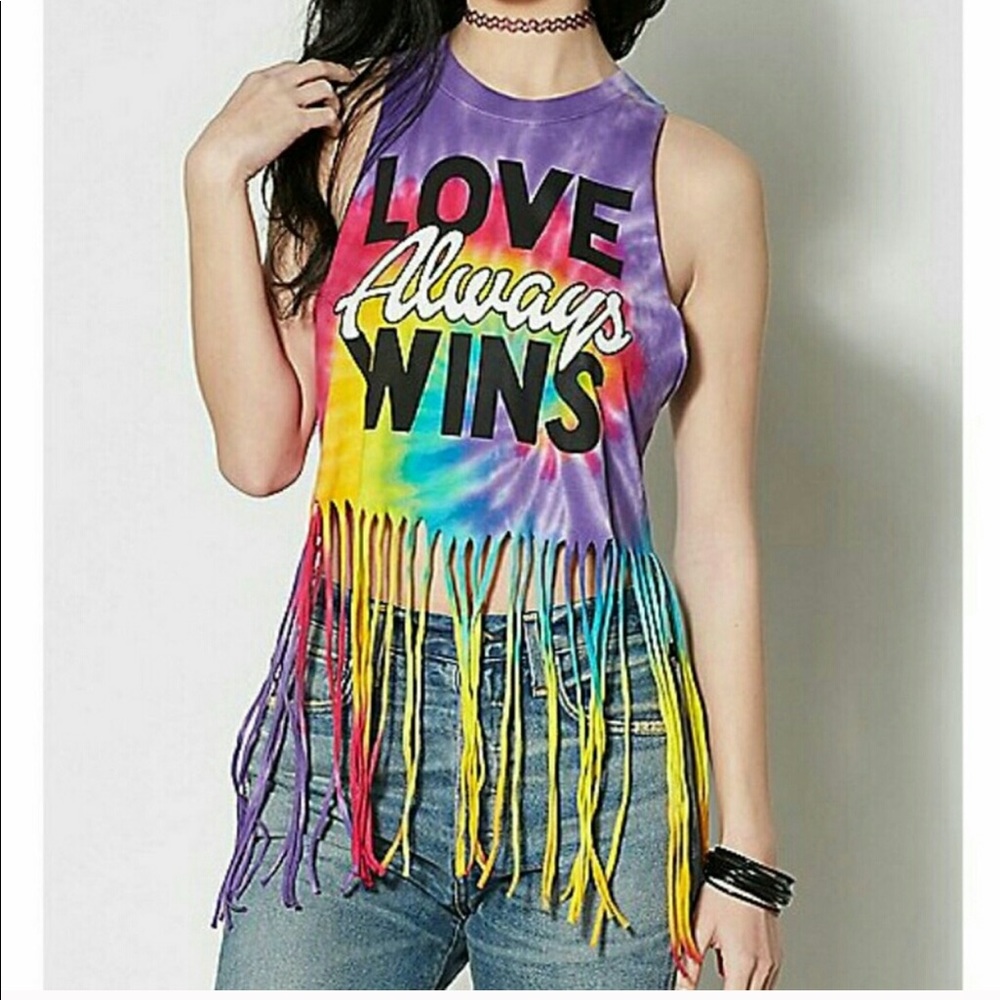 Love Always Wins Fringe Tank PRIDE